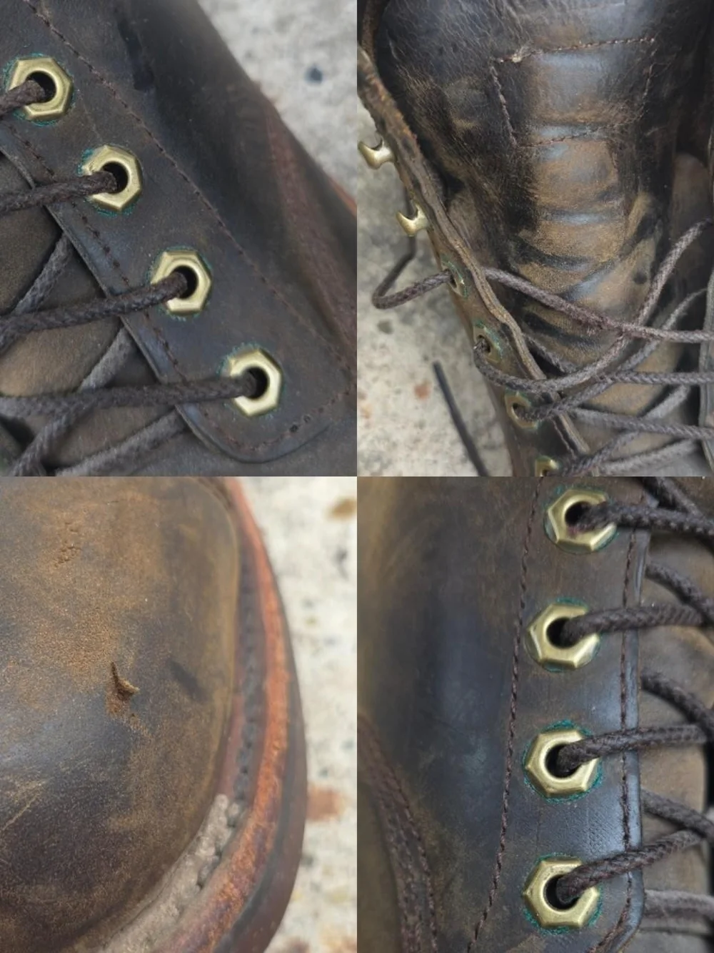 LL Bean Chippewa Boots Size 10 Brown Leather Vibram USA Made